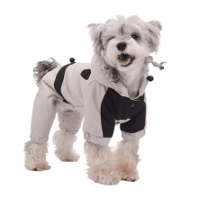 Vandtæt hundesneerdragt, helkrops vinterfrakke til mellemstore hunde, justerbar og varm – beige, XL (kompatibel med små til store racer)
