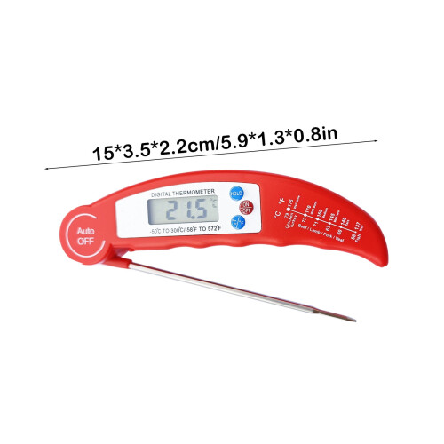 Digital grilltermometer med rostfri stålprob, LED 2