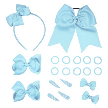 Set de lazos para el cabello con clips, diademas y sujetadores de coleta (20 unidades)
