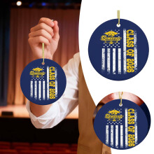 Abschluss-Ornament des Jahrgangs 2026, 8 cm große blaue Acrylflagge, Vintage-Andenken im amerikanischen Stil für Schul- und Hochschulabsolventen,