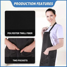 24 Pack Plain Bib Aprons Bulk, Black Commercial Apron with 2 Pockets, Unisex Apron for Adults Painting BBQ