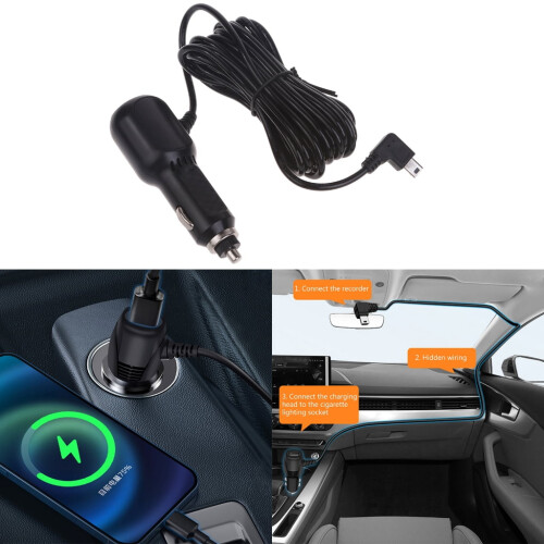 Φορτιστής 3 θυρών USB/Mini USB Φορτιστής αυτοκινήτου Γρήγορη φόρτιση για Navigators Κάμερα 2