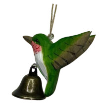 Hand Carved Wood Hummingbird Wind Chimes Pendants Wood Flying-3