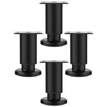 Table Height Extenders Black Steel 4 Pcs