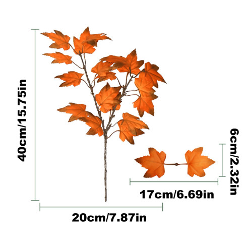 4 feuilles d'érable artificielles simulées, accessoires pour compositions florales 1