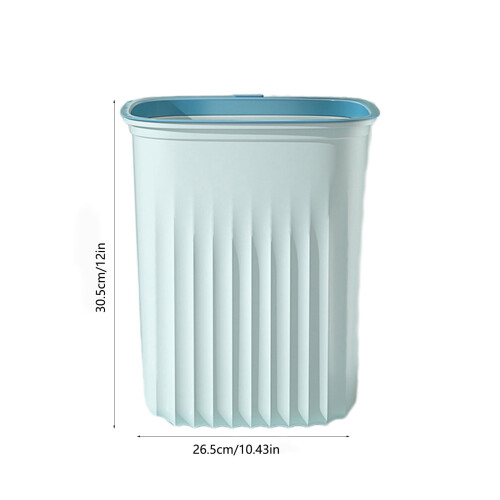 Kitchen Trash Can, Step-On Garbage Can with Lid, Tall Kitchen & Bathroom Trash Can, Small Office Waste Bin, Blue - 2