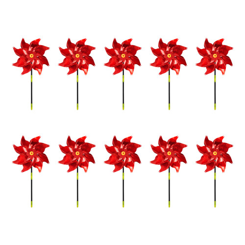 Weather Resistant Rotating Wind Spinners as Bird Prevention-Red