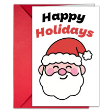 Lot de 10 enveloppes pour cartes de vœux de Noël illustrées, avec une variété de cartes de vœux de Noël créatives.