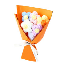 Buchet de flori de Ziua Îndrăgostiților, jucărie de pluș, design „Love For You”, cadou drăguț, portocaliu