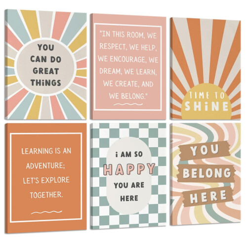 6 Boho canvas posters – Inspirerende affirmaties