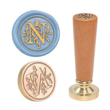 Elegant Wax Stamp Brass Head Comfort Grip Beechwood Seal for Scrapbooking