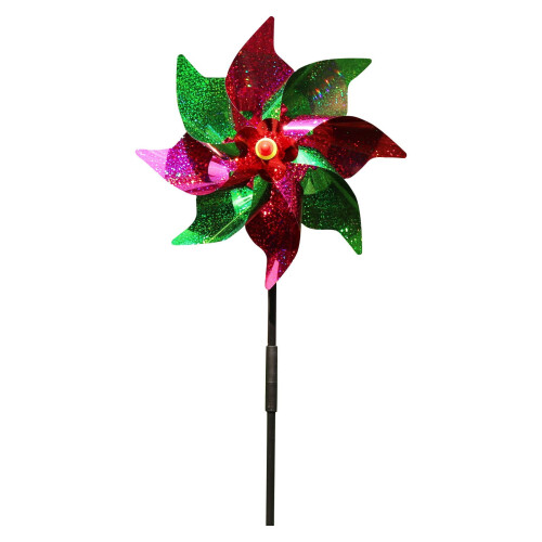 Reflektierendes achteckiges Windrad mit Erdspieß – 24 cm Garten