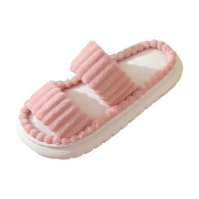 Tofflor för kvinnor, Tofflor inomhus varma vinterskor mysiga bekväma mjukfodrade med platt klack, Damtofflor, Rosa, 8.5