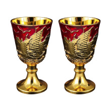 2 Stück Zinklegierungs-Cocktailgläser für elegante-Goldrot
