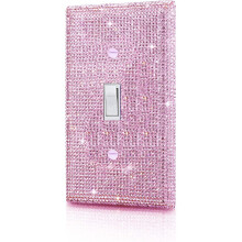 Plaque de recouvrement d'interrupteur simple en strass rose