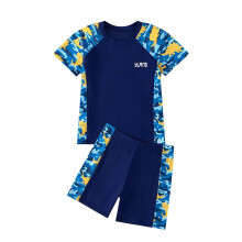 Pojkar Flickor Strandsport Baddräkter 2-delade Kortärmade Baddräkter Skjortor och Shorts Tonåring Rashguard Baddräkter