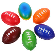 6 stuks sportieve goodiebag-vullers, rugby/voetbal, PU, diverse kleuren, voor feestjes