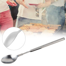 Extendable Telescopic Stainless Steel Camping Spoon, 8–25", Portable Long Handle Flatware for Outdoor Cooking & Backpacking (1 Pc)