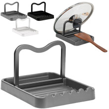 Support pour couvercles de casseroles de cuisine – Repose-couvercles et repose-cuillères multifonctionnel, acier au carbone épais, compatible