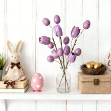 Letrero de madera para colgar en la puerta durante la Pascua, decoración de primavera para la puerta principal del hogar, decoración navideña para