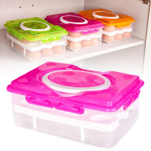 Contenedor de almacenamiento de huevos de doble capa con 24 compartimentos, soporte para huevos, organizador de huevos rellenos, caja de