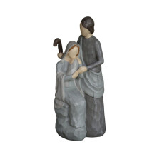 Christmas Resin Imitation Wood Carving Holy Family Relief Ornament, Mary Holding Holy Child Decor - Style D