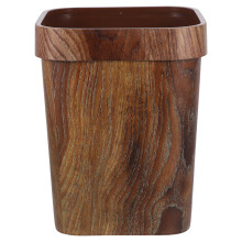 Rustic Farmhouse Trash Bin Vintage Garbage Bin Plastic Bathroom Trash Can Wooden Pattern Wastebasket for Home Office Outdoor Bedroom Use