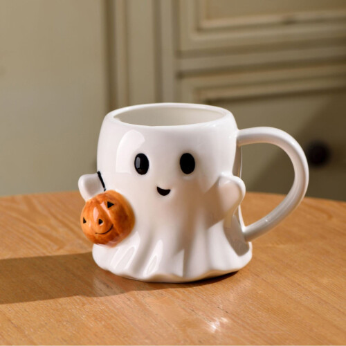 Κεραμική κούπα 2PCHAlloween, κεραμική κούπα καφέ, χαριτωμένη κούπα για το Halloween, κούπα 2