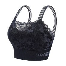 Antislip sportbeha met gekruiste bandjes op de rug, ingebouwde gewatteerde cups, nylon stof, zijbedekking, tube top bralette voor dames