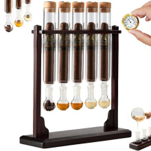 Luftfukter for sigarsmaksinjektor - glassrørsett med trebase - gjør-det-selv aromaterapiinfuser med hygrometer og lufttette korker for