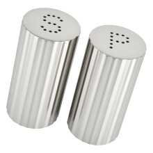 Modern Lined metal Condiment Bottles Suitable For-Silver