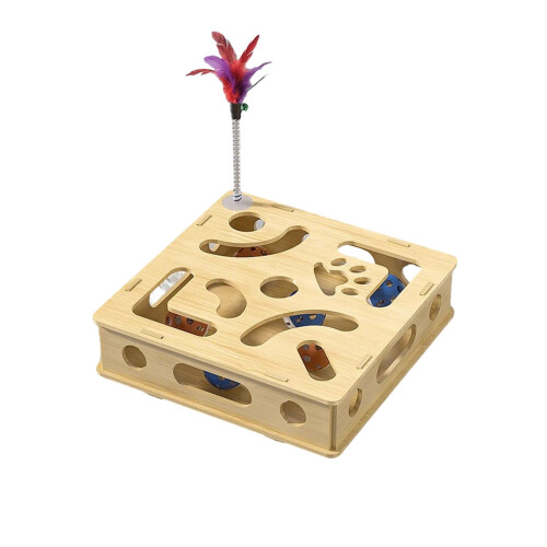 Caja de rompecabezas para mascotas de interior con bolas de colores 1