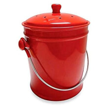 Ceramic compost bin with lid and charcoal filter 1 gallon