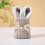 Πετσέτα χεριών σε σχήμα λαγουδάκι, κοραλί φλις, 50x20εκ. 4