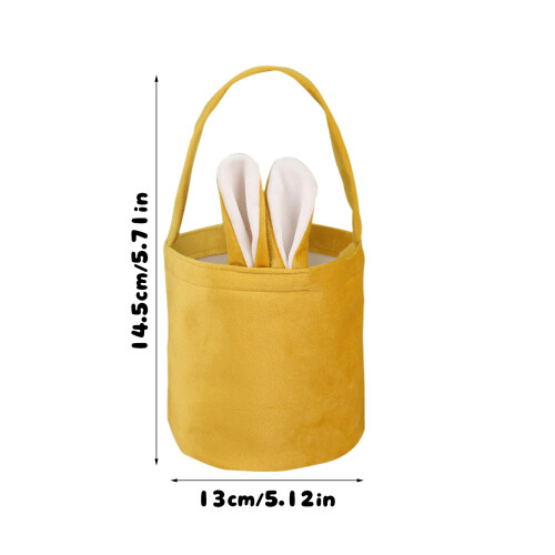 Bolsa de tecido com estampa de coelhinho da Páscoa e orelhas dobráveis (1 peça) 1