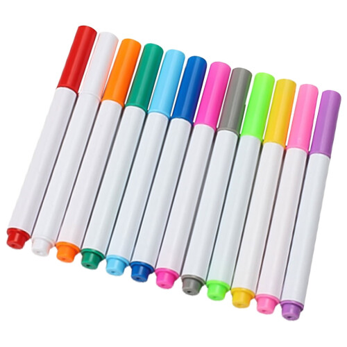 Στυλό μαρκαδόρου υφάσματος 12 χρωμάτων που εξαφανίζεται, υδατοδιαλυτό στυλό, 2