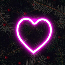 Neon Night Light, LED Neon Signs Night Light Heart Neon Lights Neon Lights for Kids Bedroom Battery USB Operated