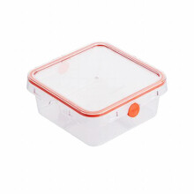 Recipiente rectangular hermético para alimentos, tapa con cierre y junta de sellado, apto para microondas y lavavajillas (570 ml/1150 ml), ideal