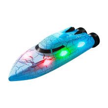 Gift2.4G Mini Barcă cu Telecomandă - Tunsor Cascador 360 de Grade cu Lumini LED, Jucărie RC Reîncărcabilă USB pentru Jocuri Acvatice și