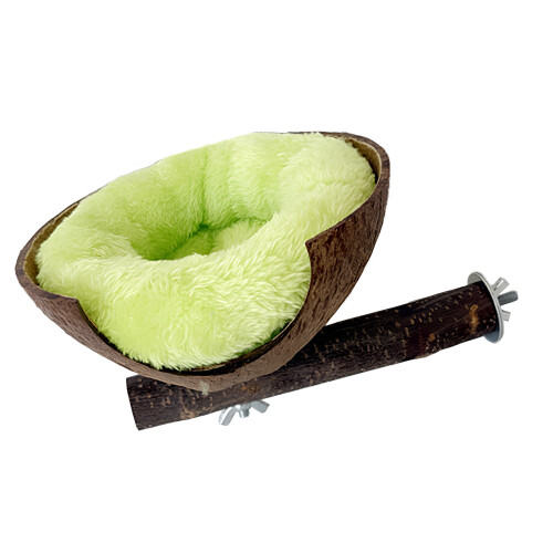 MultiFunctional Bird Perch Nest Coconut Shell Resting Place-3