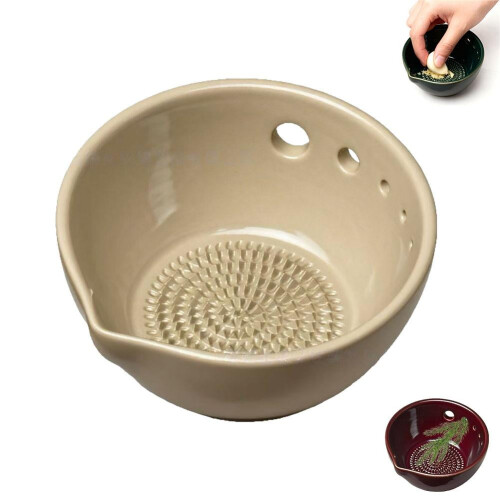 Râpe à ail en céramique avec bec verseur, 12 cm