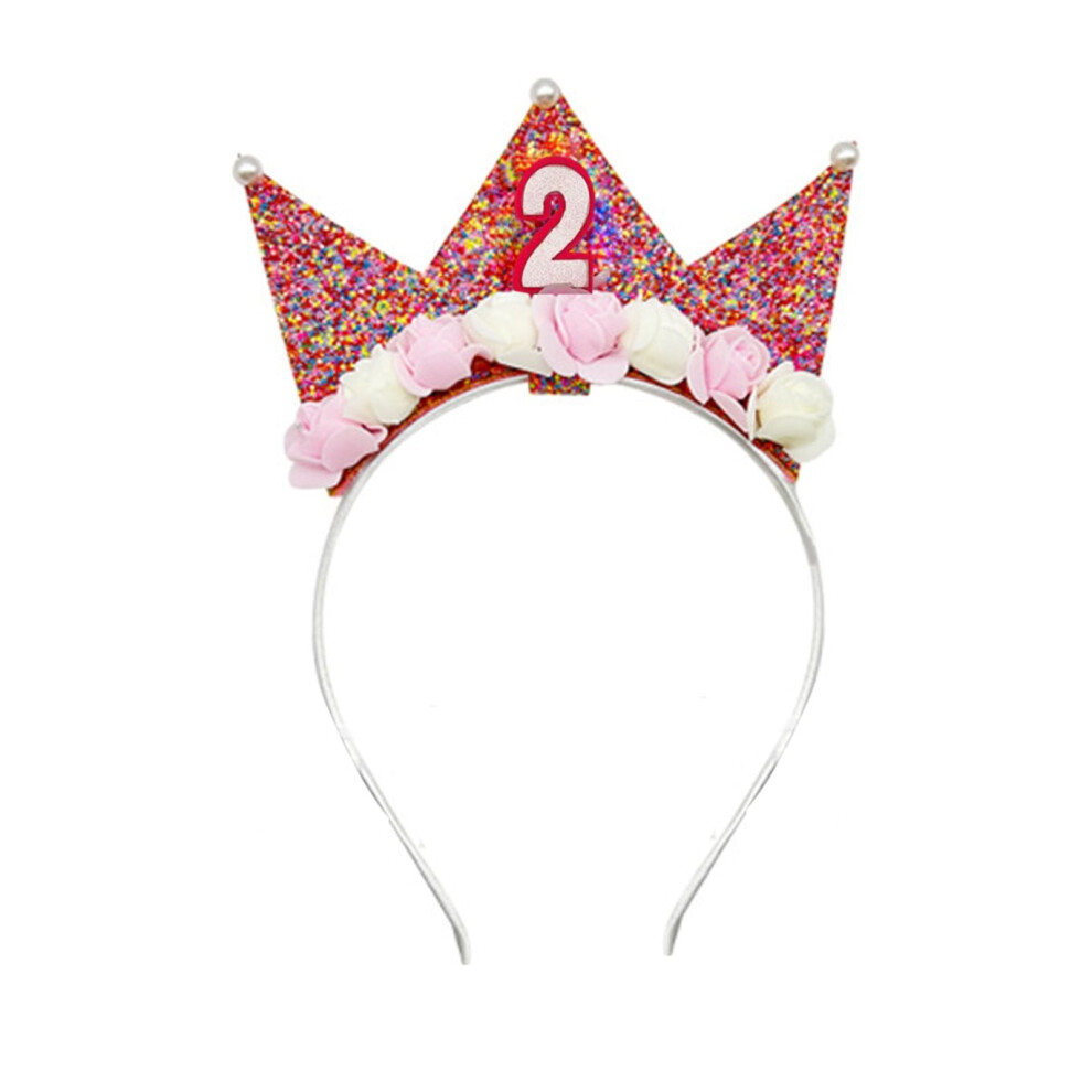 Unisex Sunxin Glitter Birthday Girl Headband & Crown For Toddlers Â Compatible With 1-Year-Old Girls