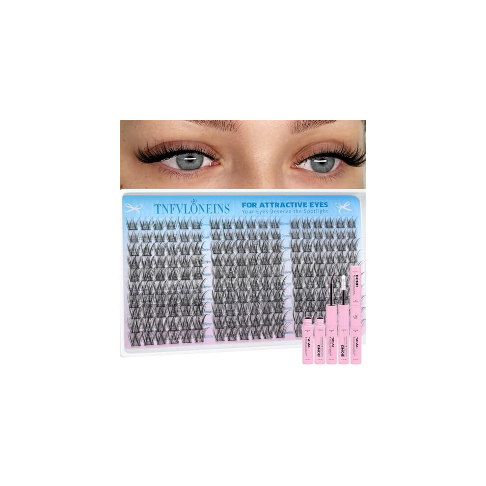 Brown Wispy Lash Clusters Kit, Natural C-Curly Eyelash Extensions, 180Pcs, 10-16Mm, Lightweight Individual Clusters