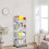 Floor Standing Rolling Multi-Tier Storage Shelf 4-Tier 6