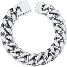 Pánský náramek z nerezové oceli s kubánskými články, dostupný v šířkách 7 mm/8 mm/9 mm/11 mm, černý/zlatý 18k, ideální pro muže.