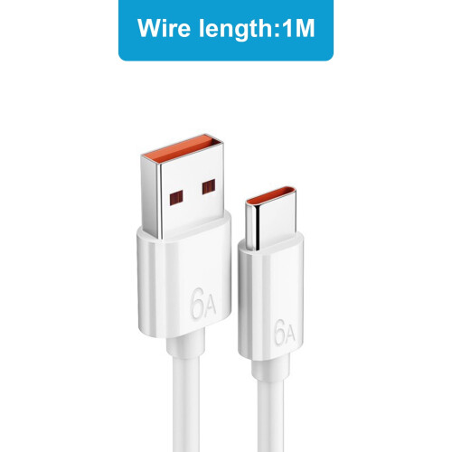 Cable USB largo y práctico de USB a USB A para carga y datos, conector recto de carga rápida de 6.0 A. 1