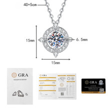 Wunschbrunnen-Halskette aus 925er Sterlingsilber mit 1 Karat
