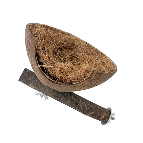 MultiFunctional Bird Perch Nest Coconut Shell Resting Place-2