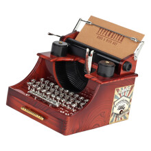 Nostalgic Typewriter Music Box with Drawer Hand Crank Operations