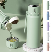 Gourde isotherme en acier inoxydable 316, couvercle étanche, isolation sous vide à double paroi, compatible avec les aliments, idéale pour
